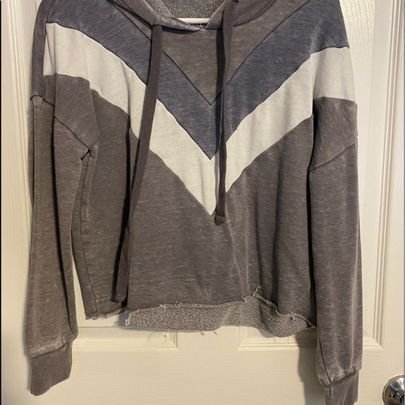 Hooded Distressed Sweatshirt - Picture 1 of 2
